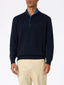 MAGLIONE POLO IN MISTO CASHMERE BLU NAVY ASPESI